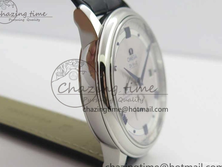 0215 Timeless De Ville Prestige Real PR SS ZF 1:1 Best Edition Gray Dial Blue Markers on Blue Leather Strap MIYOTA 7936